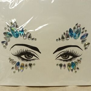 Crystal Eye Makeup Sticker Set - Blue and Silver